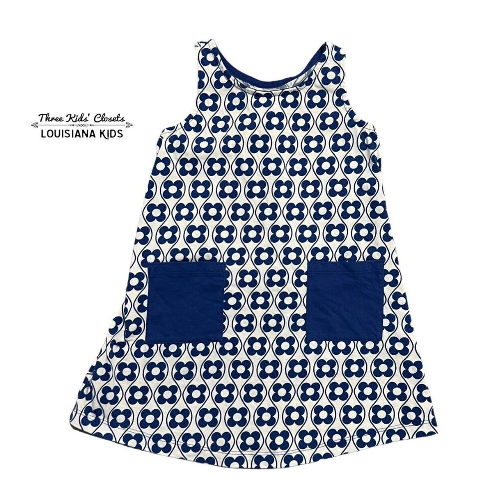 Hanna Andersson Sz 100 (4) Geometric Floral Racerback Tank Tunic Dress